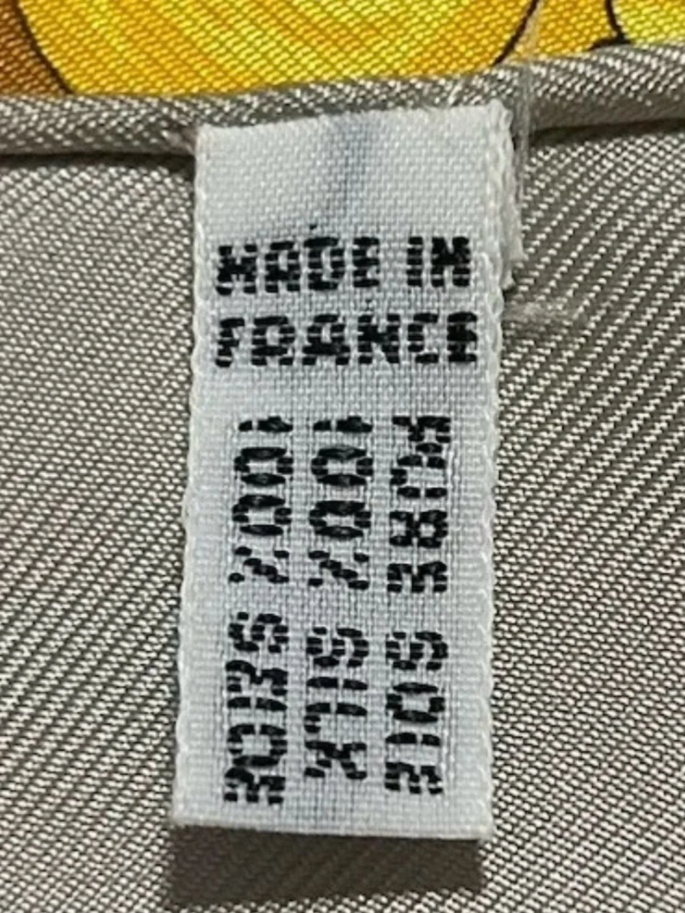 Vintage Celine Paris Silk Scarf Tassel Print Gray Gold Orange Black 34” France
